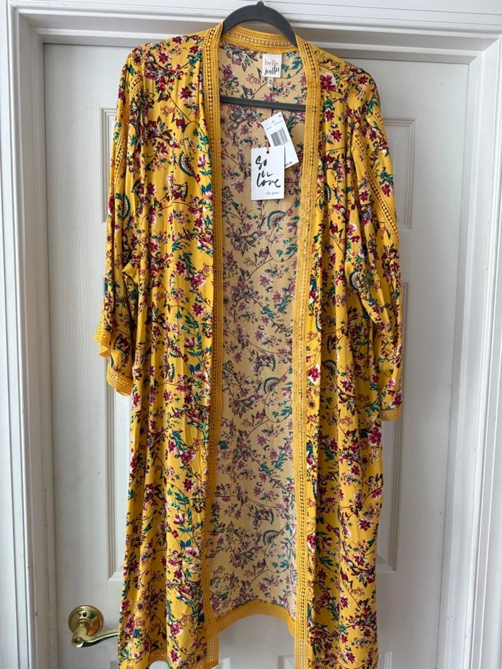 Belle Du Jour Yellow Floral Kimono - Picture 2 of 6